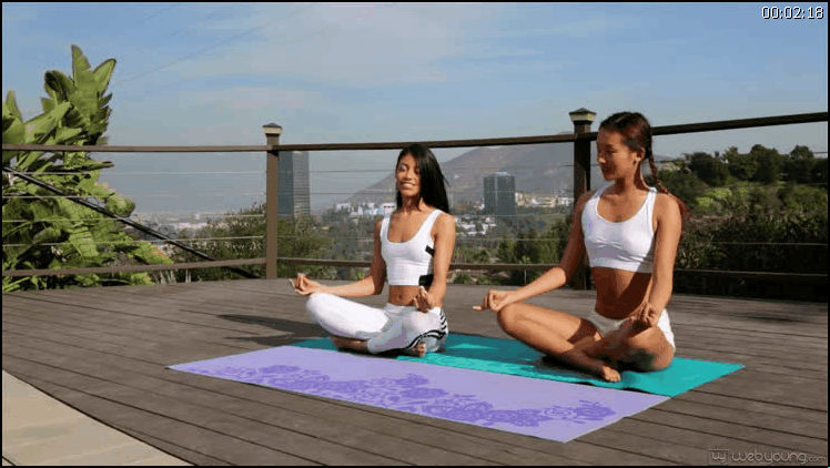 2014.04.02 - Alina Li and Veronica Rodriguez - My First Yoga Class. 