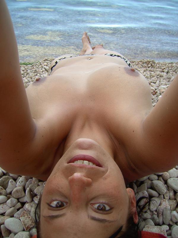 Czech Girlfriend Tanning Topless At The Beach
